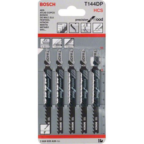 Bosch PRO Wood precise T144DP Stichsägeblatt, 100 mm, 5 Stück