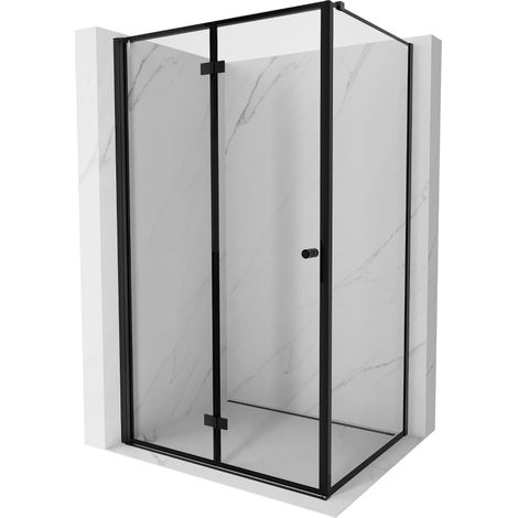 Mexen Mist-F T Duschkabine klappbar links 80 x 70 cm, schwarzer Rahmen, schwarz - 8A6T-080-070-70-70-L