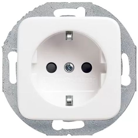 Busch Jaeger Reflex SI Schuko Kombi 20EUCRD-214 mit rundem Tragring alpinweiss (1/2)