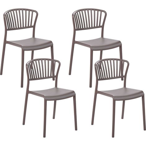 Gartenstuhl 4er Set GELA Taupe