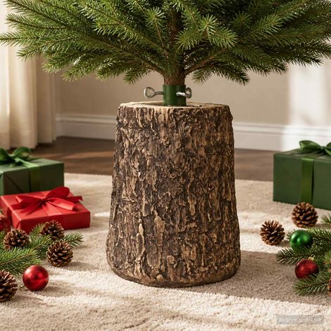 vidaXL Supporto per Albero di Natale a Forma di Tronco Ø 23 x 34 cm (1/5)