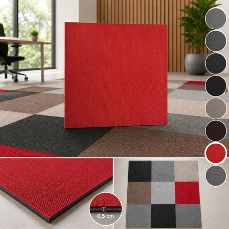 Moqueta Acústica Modular Beige 50x50 cm , Loseta Textil para Oficina , Pack 20 uds (5 m²) , Antideslizante y Sostenible