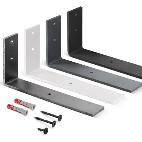 HOLZBRINK Regalträger Metall Regalhalter für Wandregal, Regalwinkel schwarz 250x100x40 mm, 1 Stück, HLR-L-250-9005