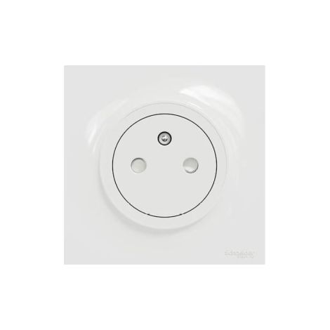 Schneider - Odace 2011 - Prise de Courant Affleurante + Plaque - Blanc - Ref. : S520052 + S520702 (1/4)