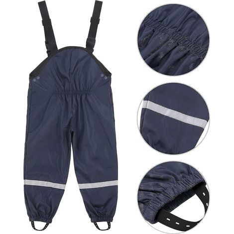 Salopette de pluie unisexe pour enfants, coupe-vent et imperméable, pantalon boueux - 74 - Marine (1/5)
