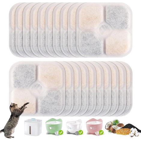 20 filtros compatibles de 3 litros para fuentes de flores, resina de triple filtración + carbón activado. (1/3)