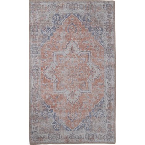 Hawai Tapis 160x230 cm, orange et bleu.