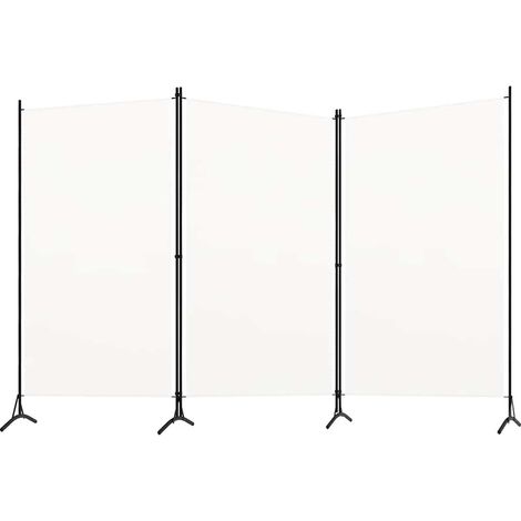 3-tlg. Raumteiler Weiß 260x180 cm Stoff