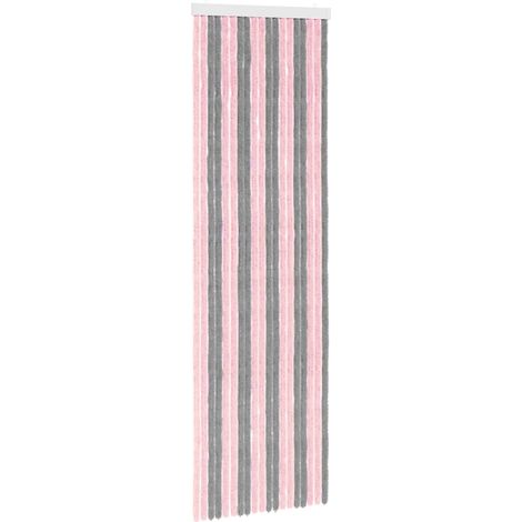 Tenda per insetti in chenille Grigio Argento e Rosa 56 x 185 cm vidaXL (1/5)
