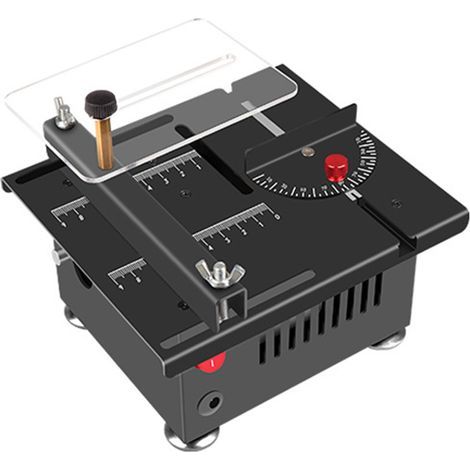 Mini sega da banco, motore da 100 W, 7 velocità, può tagliare pannelli fino a 16 mm di spessore, adatta per la lavorazione del legno, lega di alluminio, legno, taglio del PVC, progetti fai da te (1/5)