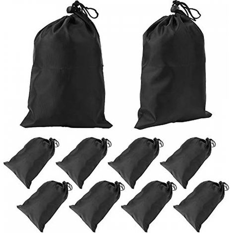 BEBUSINGOTO 10 Stück schwarze Kordelzugbeutel, wasserdichte, tragbare Tragetasche aus Polyester mit Kordelzug, staubdichte Aufbewahrungstasche mit Kordelzug, Aufbewahrungstasche (1/4)
