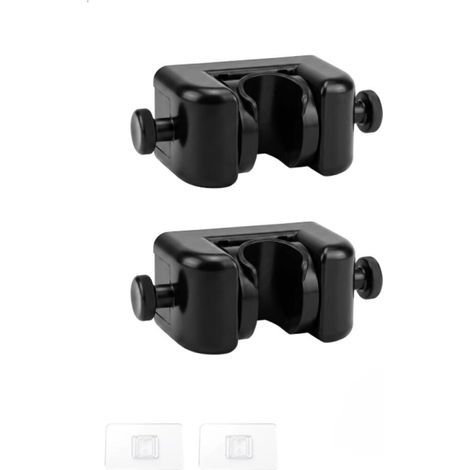 Noir Support Pommeau de Douche Support Douchette, Kit Mural avec Angle Réglable, 2 Pièces, Installation sans Percer, Résistant à l'Eau, pour Salle de Bain, (1/5)
