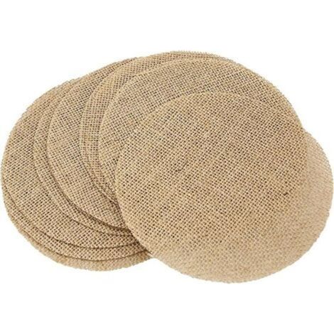 Set De Table - Jute Naturel - Diamètre 15 Cm - Design Vintage - Pour Salle À Manger Et Événements - Lot De 10 (1/5)