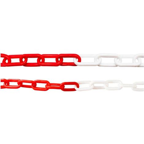 CATENA SEGNALETICA BICOLORE bianca / rossa - Ø mm. 6 x 36 x 19 x mt.5