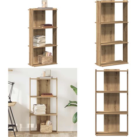 vidaXL Bibliothèque à 3 niveaux chêne artisanal 60x30x120 cm (1/5)