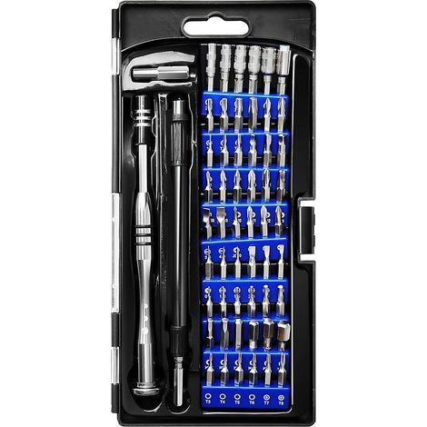 Kit de destornilladores magnéticos de precisión de 57 piezas – Portátil para reparación de ordenadores y gafas, color azul (1/5)