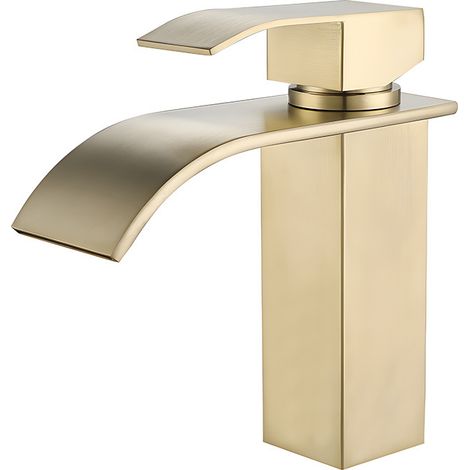 Robinet en acier inoxydable pour lavabos, éviers et vasques à poser, avec fonction eau chaude et eau froide. (1/2)
