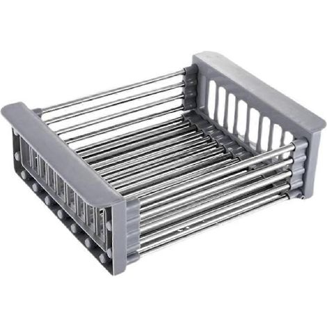 Extend cuisine évier égouttage panier acier inoxydable Retractable évier étagère Telescopic KitchenSinks accessoires (1/5)