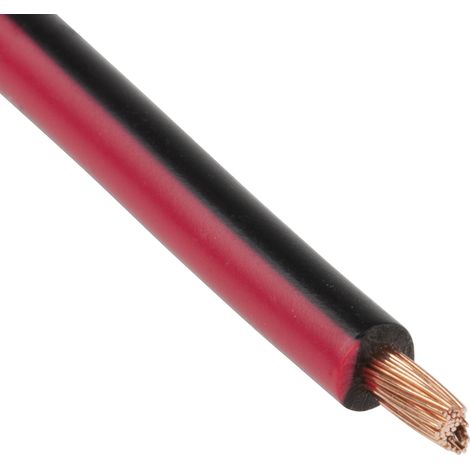 Fil automobile Fil de câblage/Monoconducteur, Noir/Rouge, 1 mm², -40  +100 °C, 600 V, 30m ( Prix pour Bobine de 30 Mètres )