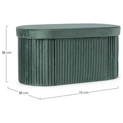 Poltrona Pouf "Jocelyn" per interno, con struttura in mdf -Rettangolare / Verde (1/5)