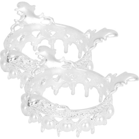 Porte-stylos rétro couronne gravée argenté, support de rangement pour stylos de manucure, étui à outils pour lampes LED, lot de 2 pièces, décoration de bureau (1/5)