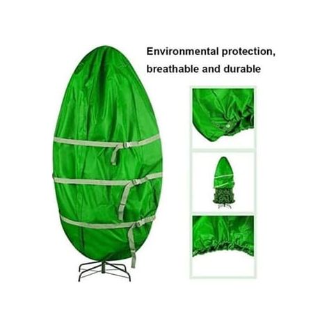 Sac de rangement pour sapin de Noël - Housse anti-poussière - Cordon de serrage intégré - Décoration pour sapin de Noël artificiel - Imperméable - Fermeture à clé - Grand sac fourre-tout