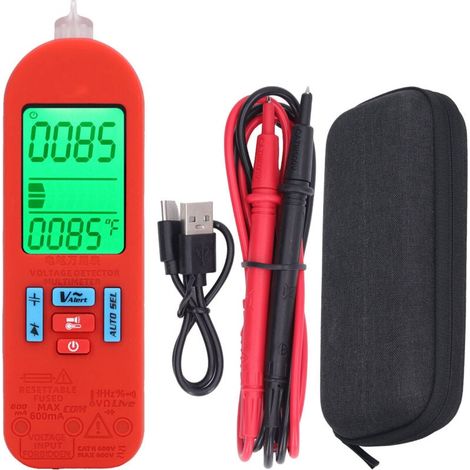 Multimètre Numérique Portable Écran LCD Détection Automatique Tension AC DC Courant Testeur (1/4)