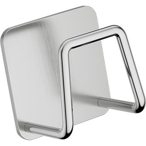 Gancio a parete per lavabo, staffa di sospensione in acciaio inox per lavabo, mensola portaoggetti per il bagno senza bisogno di forare. (1/5)