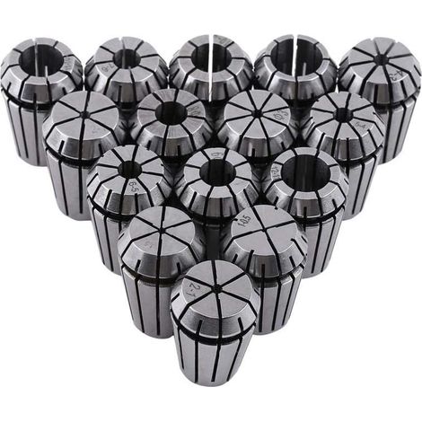 Set di 15 mandrini portautensili ER20 in acciaio a molla per macchine per incisione CNC e utensili per tornio fresatura 1-13 mm