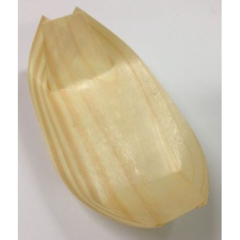 TrAdE Shop Traesio - 5 Pz Eco Coppette Barchette Grandi Finger Food Legno Di Pino - Ciotole Buffet - (1/3)