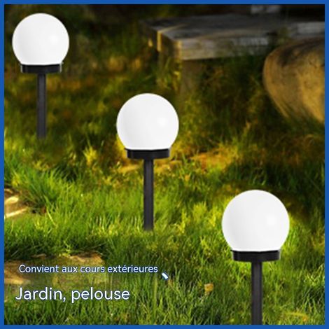 Lampe solaire ronde à piquer dans le sol, éclairage décoratif extérieur pour pelouse et jardin