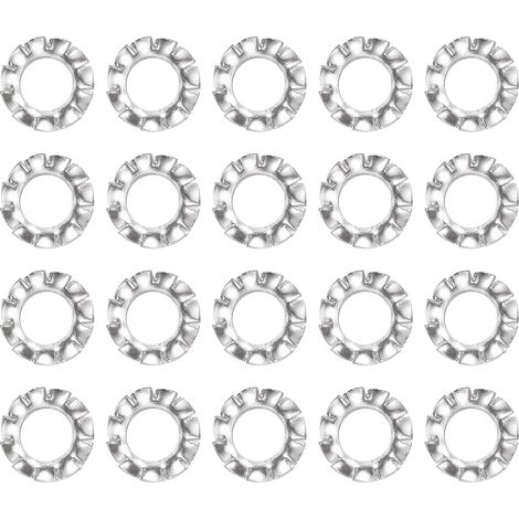 100Pcs M5 Rondelles À Dents Externes 304 Argent (1/5)