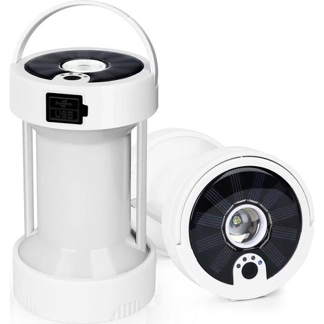 Lampe solaire de camping 1000 LM avec 4 modes d’éclairage, 2600 mAh étanche, aimant pour randonnée et pêche (1/5)