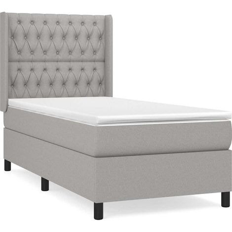 Maison Exclusive - Cama box spring con colchón tela gris claro 10 (1/5)