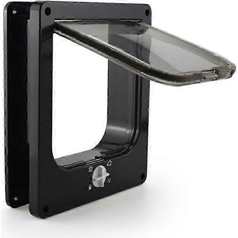 Lockable Pet Door 4 Way Locking Small Medium Large Dog Cat Flap White Frame M (1/5)