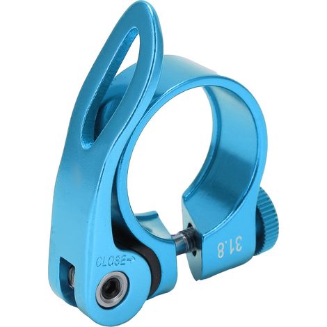 Collier de serrage pour tige de selle de vélo, en alliage d'aluminium durable et résistant à la corrosion, pour vélo (bleu). (1/5)
