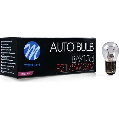 AMPOULES HALOGENES P21/5W BAY15D 24V 21/5W (BOITE DE 10) MTECH (1/3)