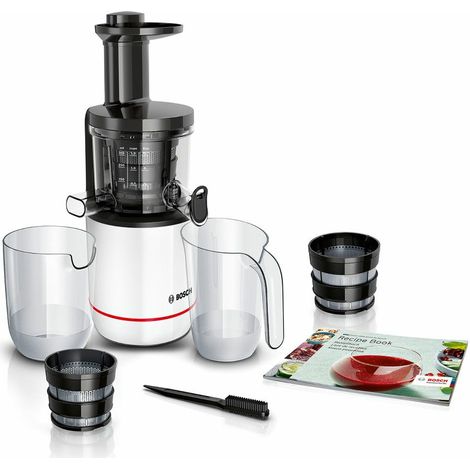 Bosch MESM500W Estrattore VitaExtract 150 W Bianco, Nero. Tipo di prodotto: Estrattore di succo, Colore del prodotto: Nero, Bianco, Capienza contenitore succo: 1 L. Materiale della scocca: Plastica...