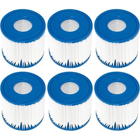 Lot de 6 filtres pour Piscine - Type D - Cartouche de Filtre de Rechange pour Summer Waves P57100102, SFS-350 RP-350 RP-400 RP-600 RX-600 (1/4)