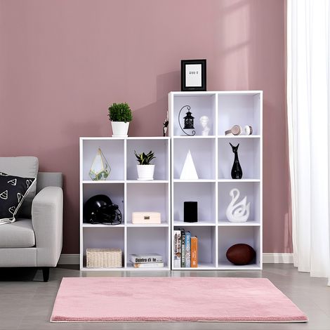 Meuble de Rangement, 8 Compartiments, Présentoir, Blanc (1/5)