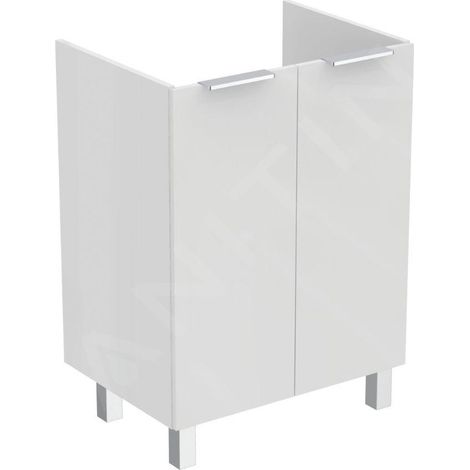 Ideal Standard Eurovit - Meuble-lavabo, 84x60x44 cm, 2 porte, charnières G/D, blanc brillant R0258WG (1/3)