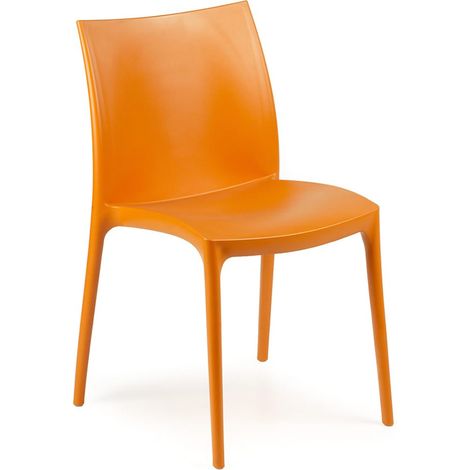 Dmora Stapelstuhl, Made in Italy, 46 x 54 x 82 cm, orange Farbe