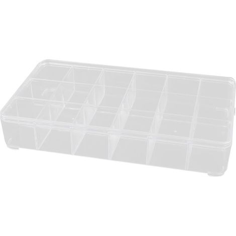 Organiseur rectangulaire PS transparent à 18 compartiments pour composants électroniques (5a3f0206de (1/2)