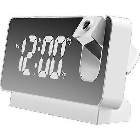 Ce réveil à projection est doté d'un projecteur rotatif qui peut projeter l'heure au plafond ou au mur. Il offre trois niveaux de luminosité pour s'adapter à différentes conditions d'éclairage.