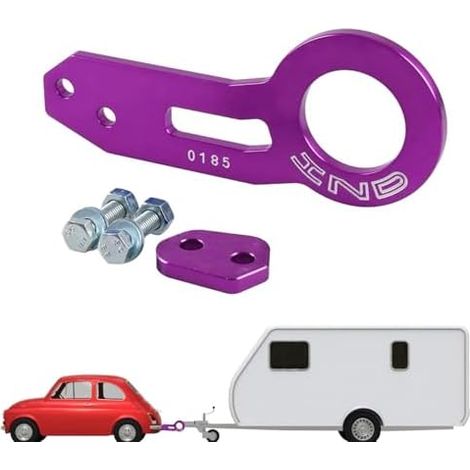 Anneau de remorquage pour pare-chocs de voiture Kit de crochet de remorquage arrière réutilisable en alliage d'aluminium pour la course, crochet de remorque pour SUV et camping-cars (1/5)