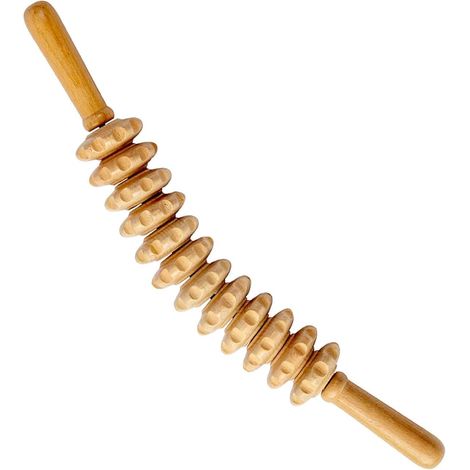Bâton de massage en bois, outil de massage incurvé pour le remodelage corporel, le drainage lymphatique et le relâchement des fascias.-AquaForge