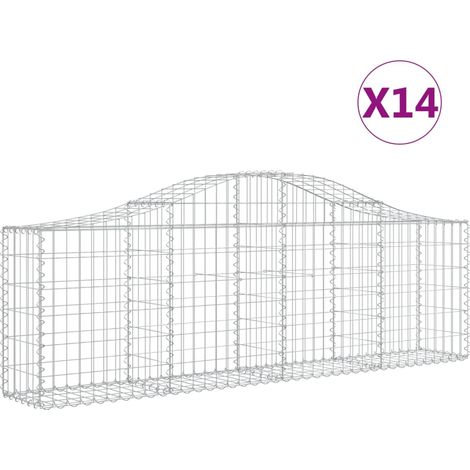 Maison Exclusive - Cestas de gaviones 14 uds forma de arco hierro