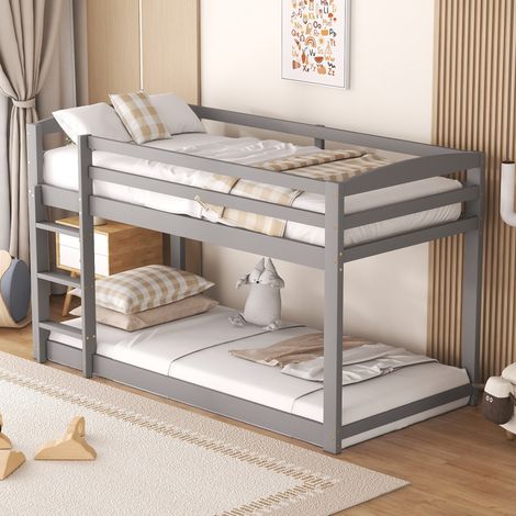 Litera infantil 118/95/204 cm color natural de pino macizo con diseño bajo (1/5)
