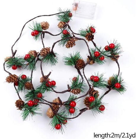 Lumières de Noël avec ornements,6,5 pi 20 LED Guirlande de Noël Guirlande lumineuse Arbre de Noël Guirlande lumineuse avec cloches pour décor de jardin de vacances intérieur et extérieur,à piles (1/5)