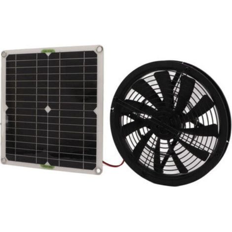Ventilateur Alimenté par Panneau Solaire 100W, Puissant Ventilateur D'extraction Solaire avec Coque, Ventilateur de Refroidissement Compact pour RV, Serres, Salle de Bain (1/5)